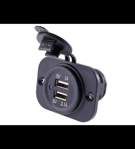 Carregador Encastrável 12/24V com 2 USB 3,1A