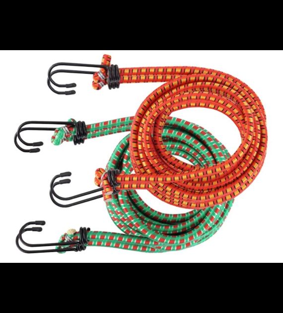 Cordões Elásticos com Ganchos 8mm x 180cm - 4 Unidades