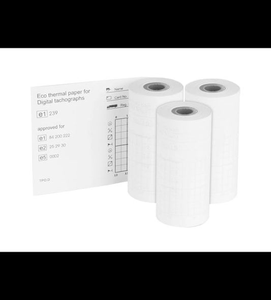 Papel para Tacógrafo Digital - 3 Rolos de 8m